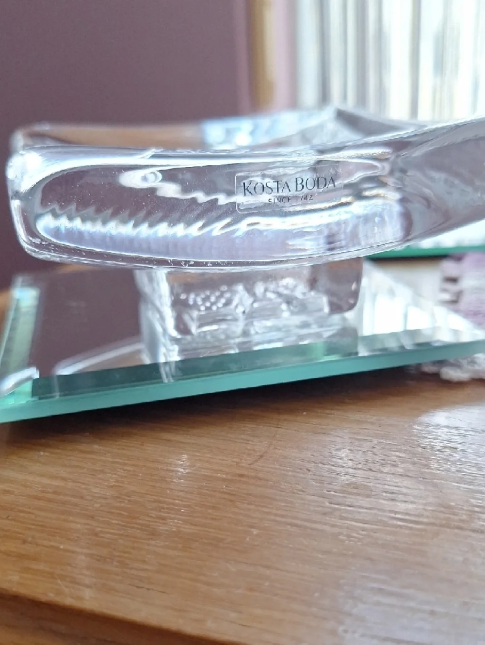 Kosta Boda art glass dish designed by Bertil Vallien